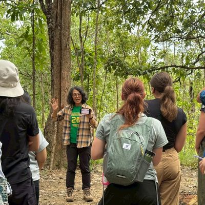Ajarn Dia took the students to visit and experience the unique characteristics of the deciduous dipterocarp forest.