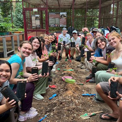 OSU students gained experience in nursery work, including how to produce seedlings.