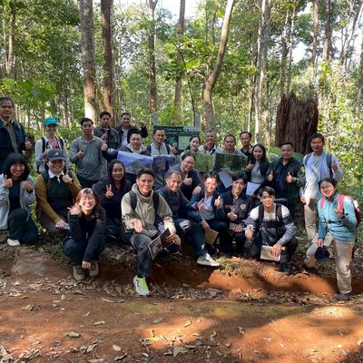 Participants visited the 20 year old of forest restoration plot.