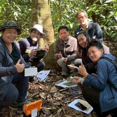 Participants leaned how to setup camera trap to monitor wildlife.