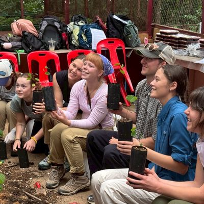 Students gained hands-on seedling plotting