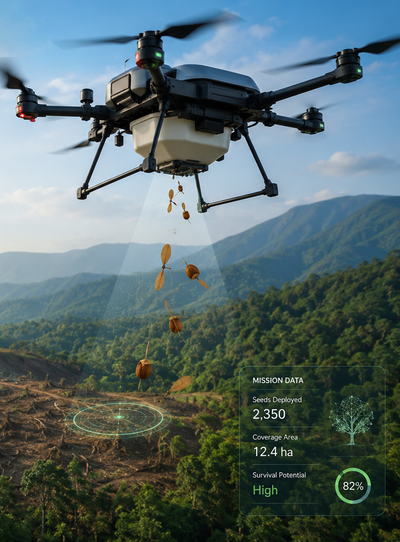 UAV‐Based Precision Seed Dropping for Automated Reforestation